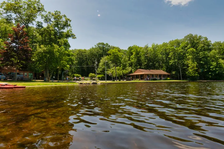 The pavilion across the lake